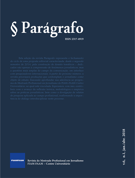 					Visualizar v. 6 n. 1 (2018): 11a Edição: Revista Parágrafo:  Janeiro-Abril de 2018
				